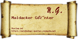 Maldacker Günter névjegykártya